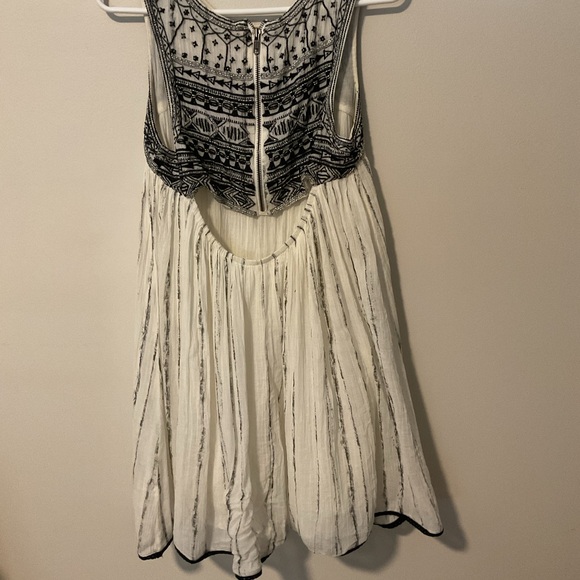 Free People black/cream beaded Boho dress - Picture 2 of 5